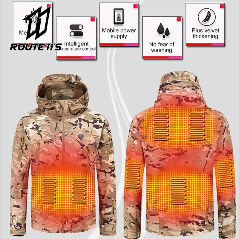 1 - AC - Heated Winter Jacket: USB-powered warmth for camping, skiing, and motorcycle riding