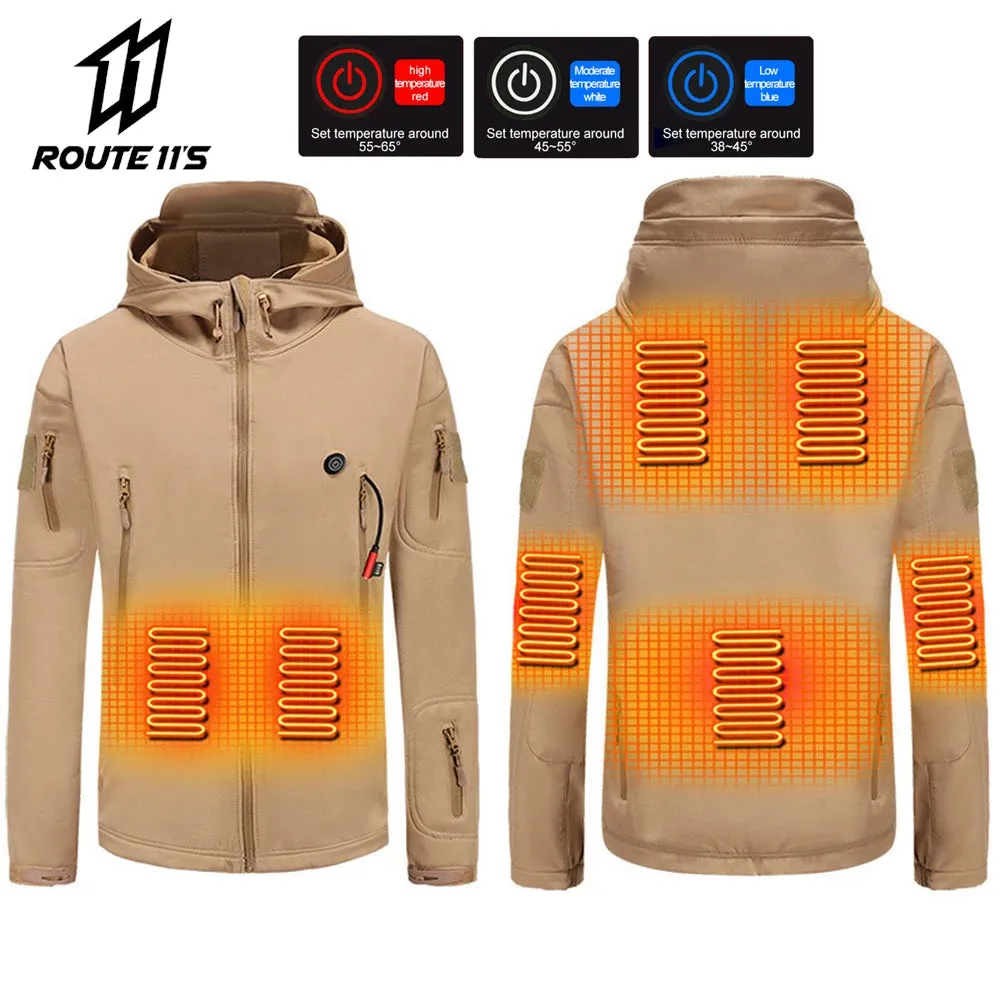 1 - AC - Heated Winter Jacket: USB-powered warmth for camping, skiing, and motorcycle riding