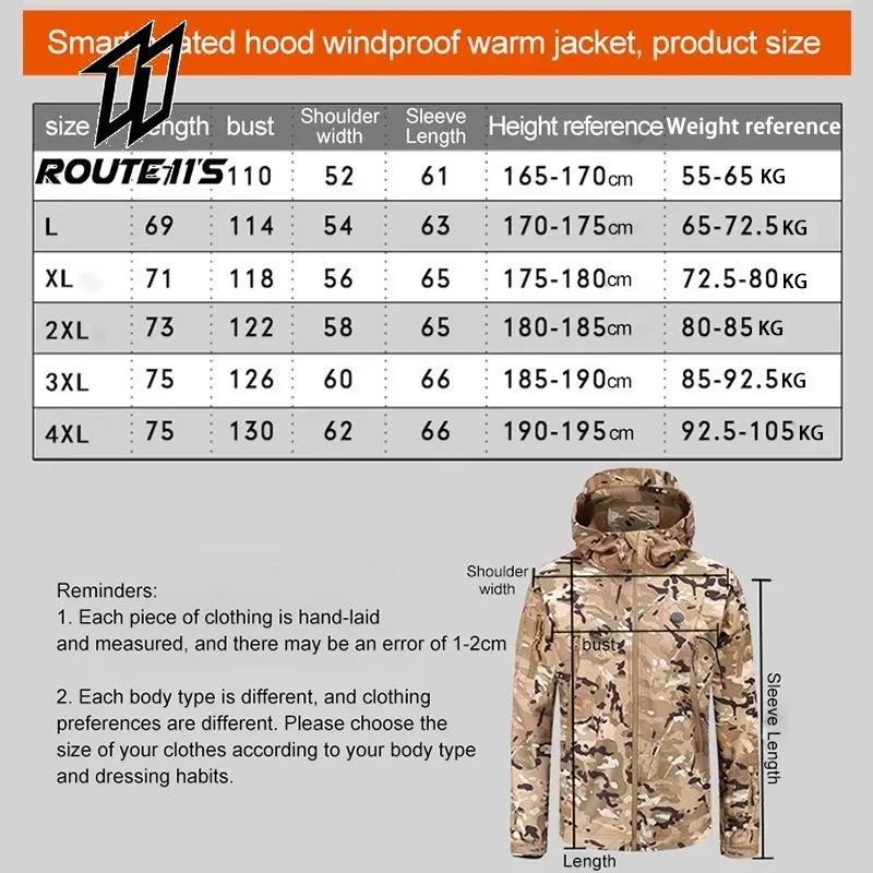 1 - AC - Heated Winter Jacket: USB-powered warmth for camping, skiing, and motorcycle riding