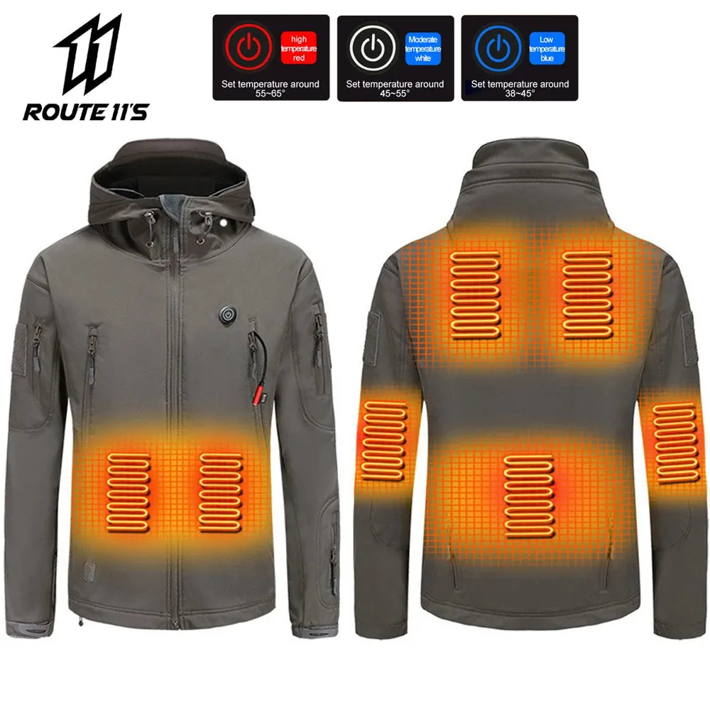 1 - AC - Heated Winter Jacket: USB-powered warmth for camping, skiing, and motorcycle riding