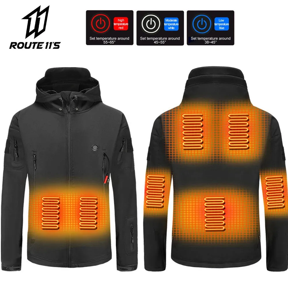 1 - AC - Heated Winter Jacket: USB-powered warmth for camping, skiing, and motorcycle riding