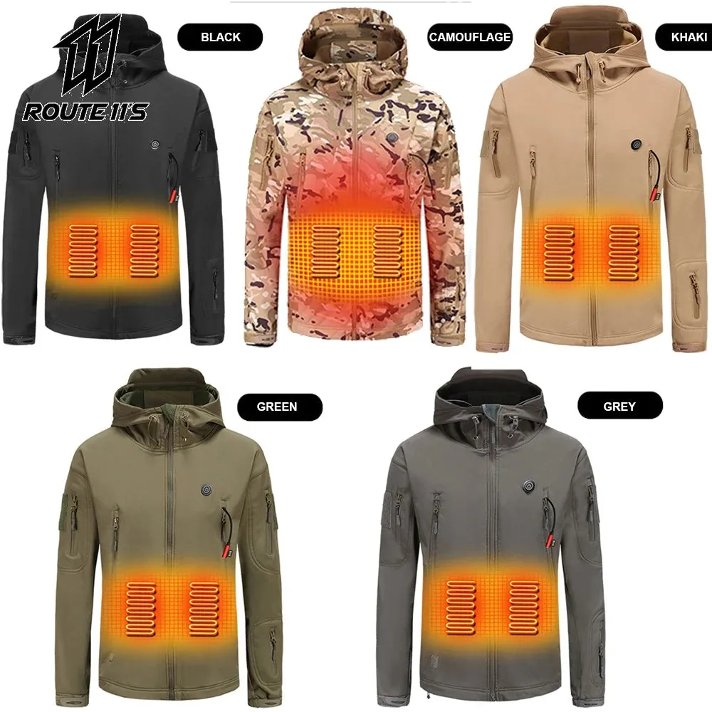 1 - AC - Heated Winter Jacket: USB-powered warmth for camping, skiing, and motorcycle riding