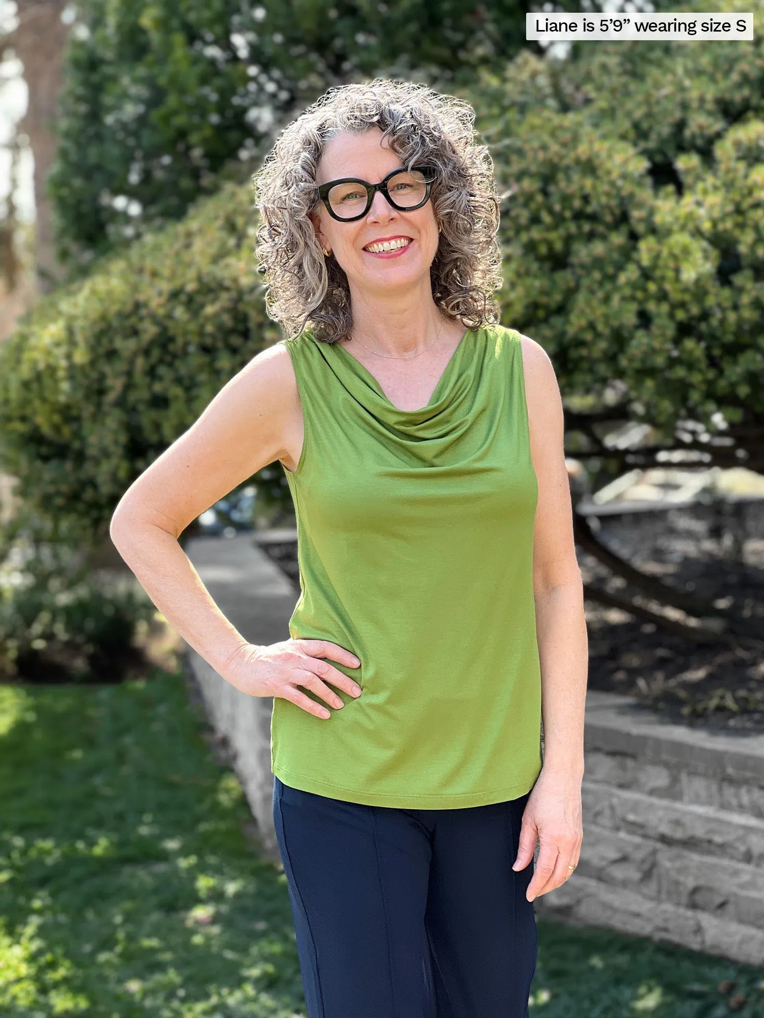 Ada reversible draped cowl neck tank - FINAL SALE