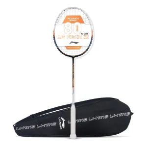 Air Force 80 Lite Carbon Fiber Strung Badminton Racket with Free Full Cover(Black/White |Pack of 1)