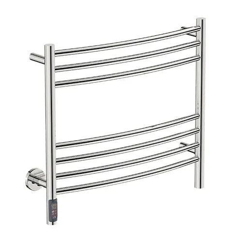 Bathroom Butler Natural 7 Bar Curved TDC Heated Towel Rail 650mm