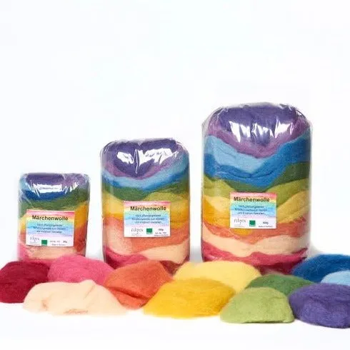 Bioland Organic Plant Dyed Fairy Wool, 12 Rainbow Colors