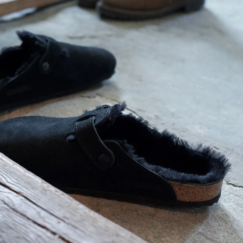 Birkenstock Boston Shearling Suede in Black