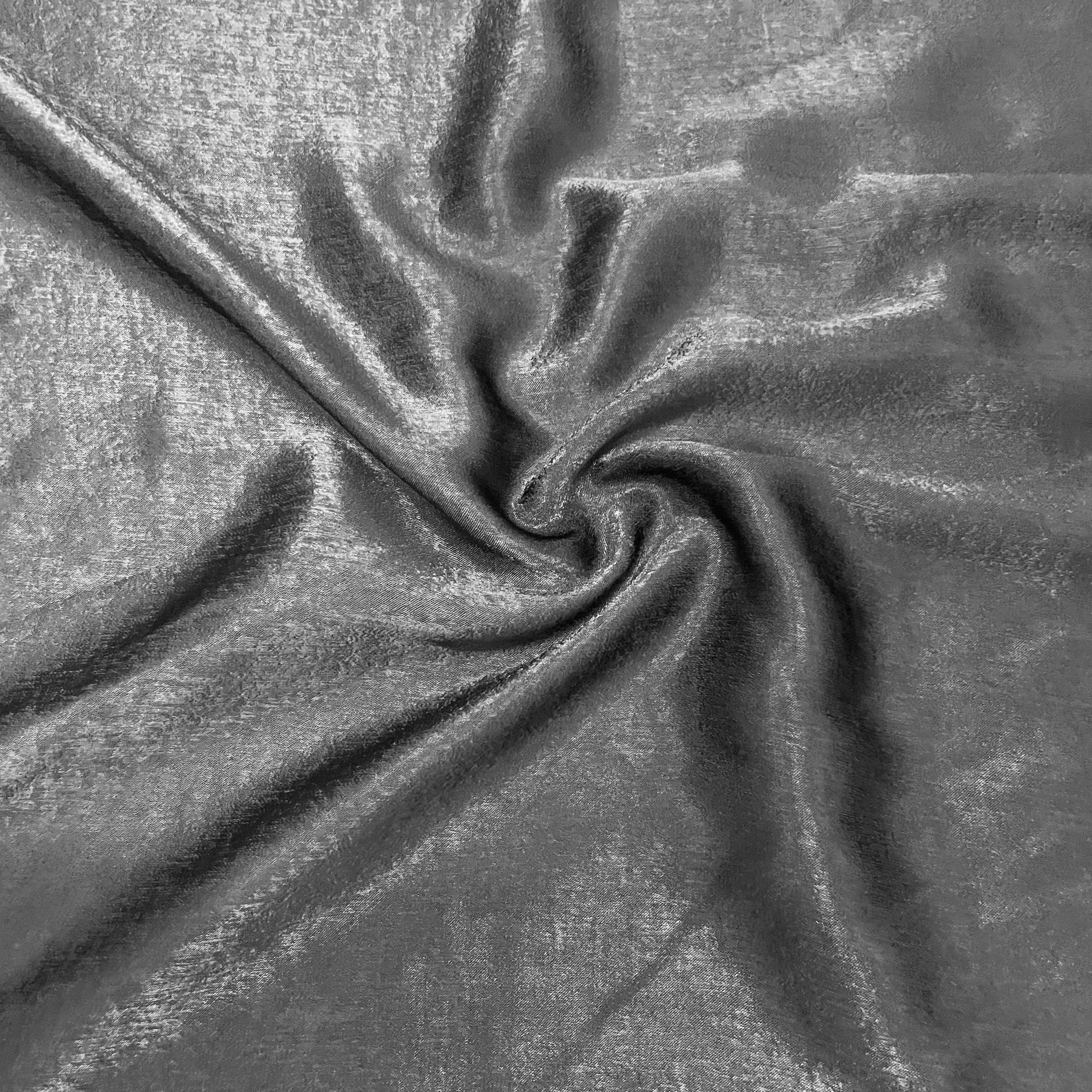 Black Solid Chanderi Velvet Fabric 18420