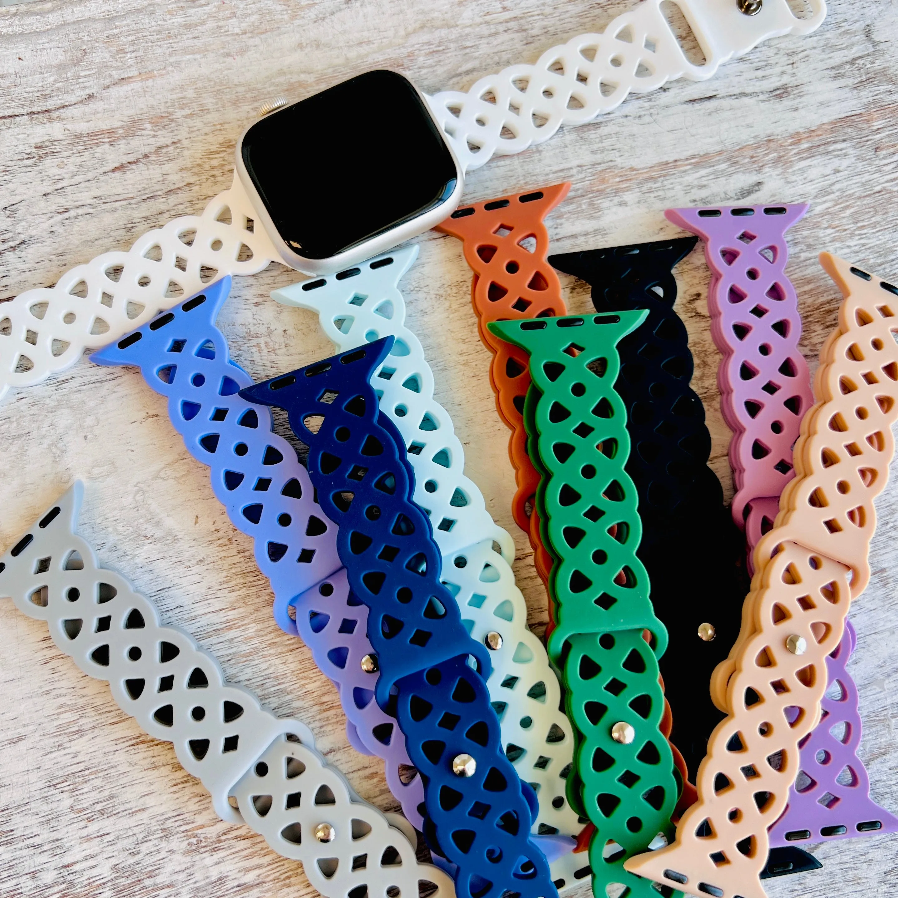 Braided Bliss Silicone Band For Apple Watch Multiple Colors Available