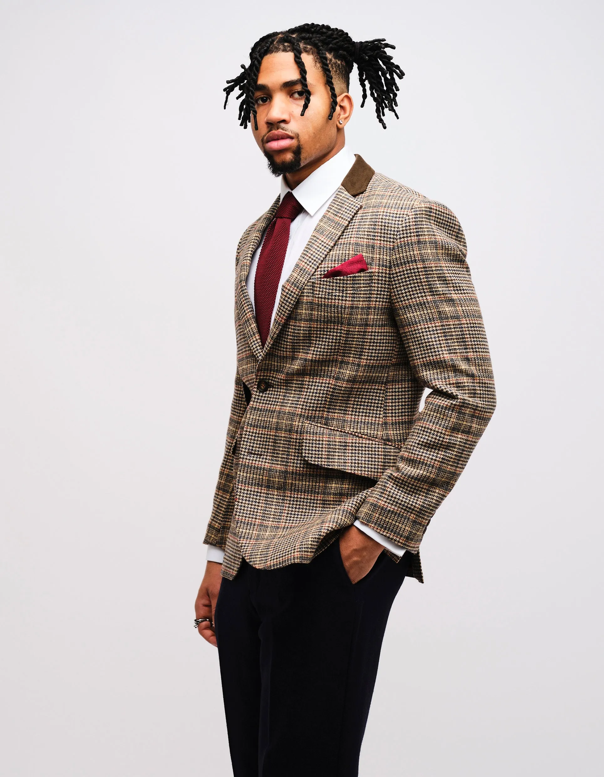 Brown Check Tweed Jacket