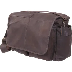 Brown Leather Classic Messenger Bag