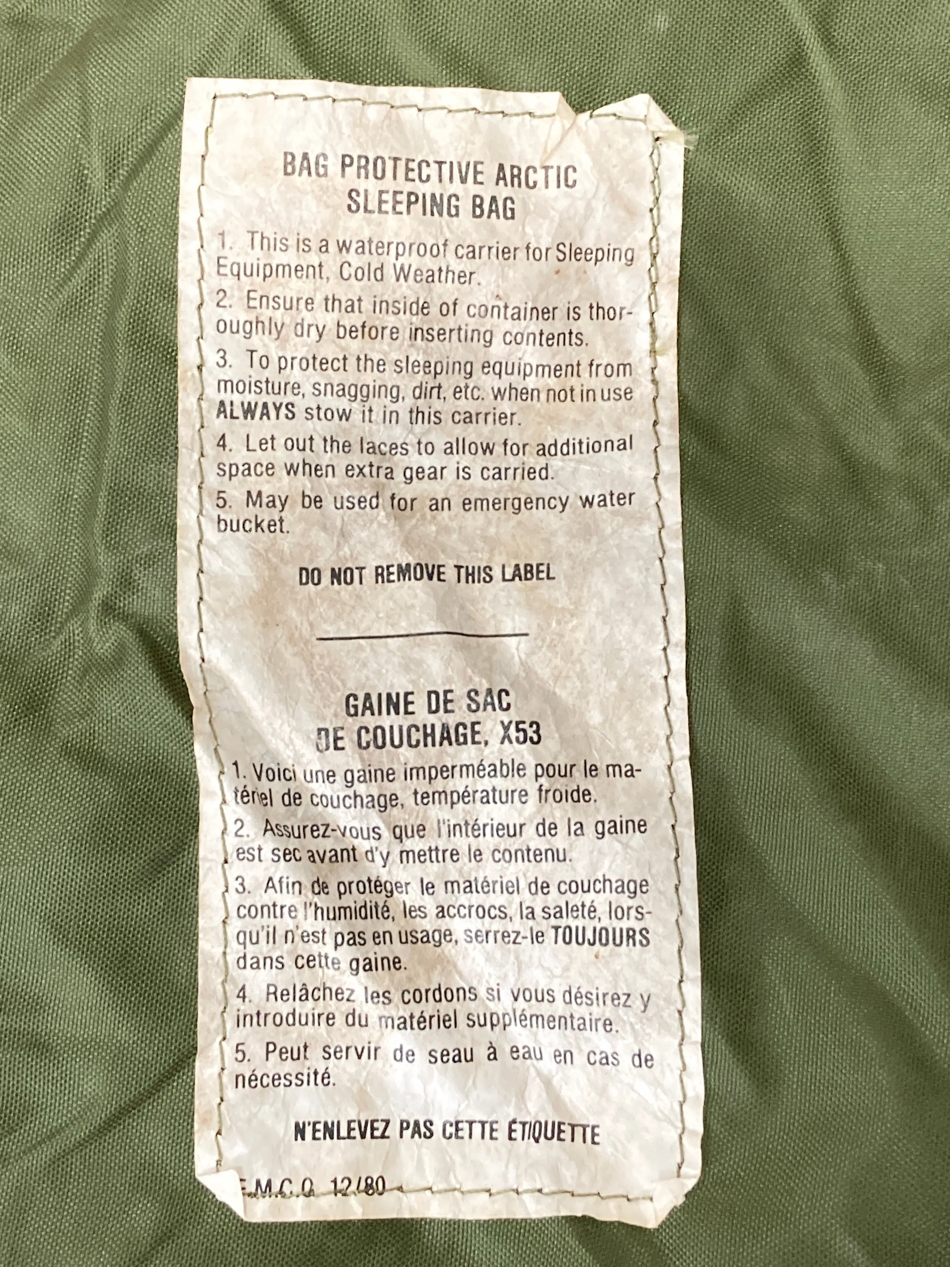 Canadian Forces Sleeping Bag Stuff Sack