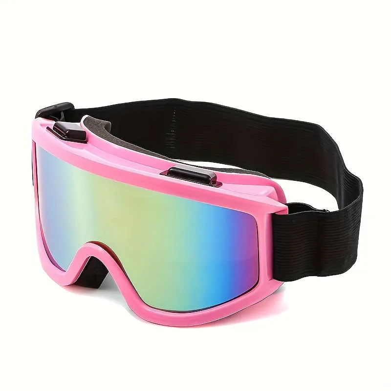 Colorful Largeframed Ski Goggles Doublelayer Antifog Windproof Sandproof