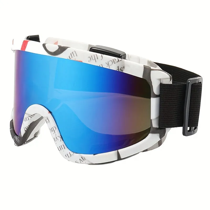 Colorful Largeframed Ski Goggles Doublelayer Antifog Windproof Sandproof