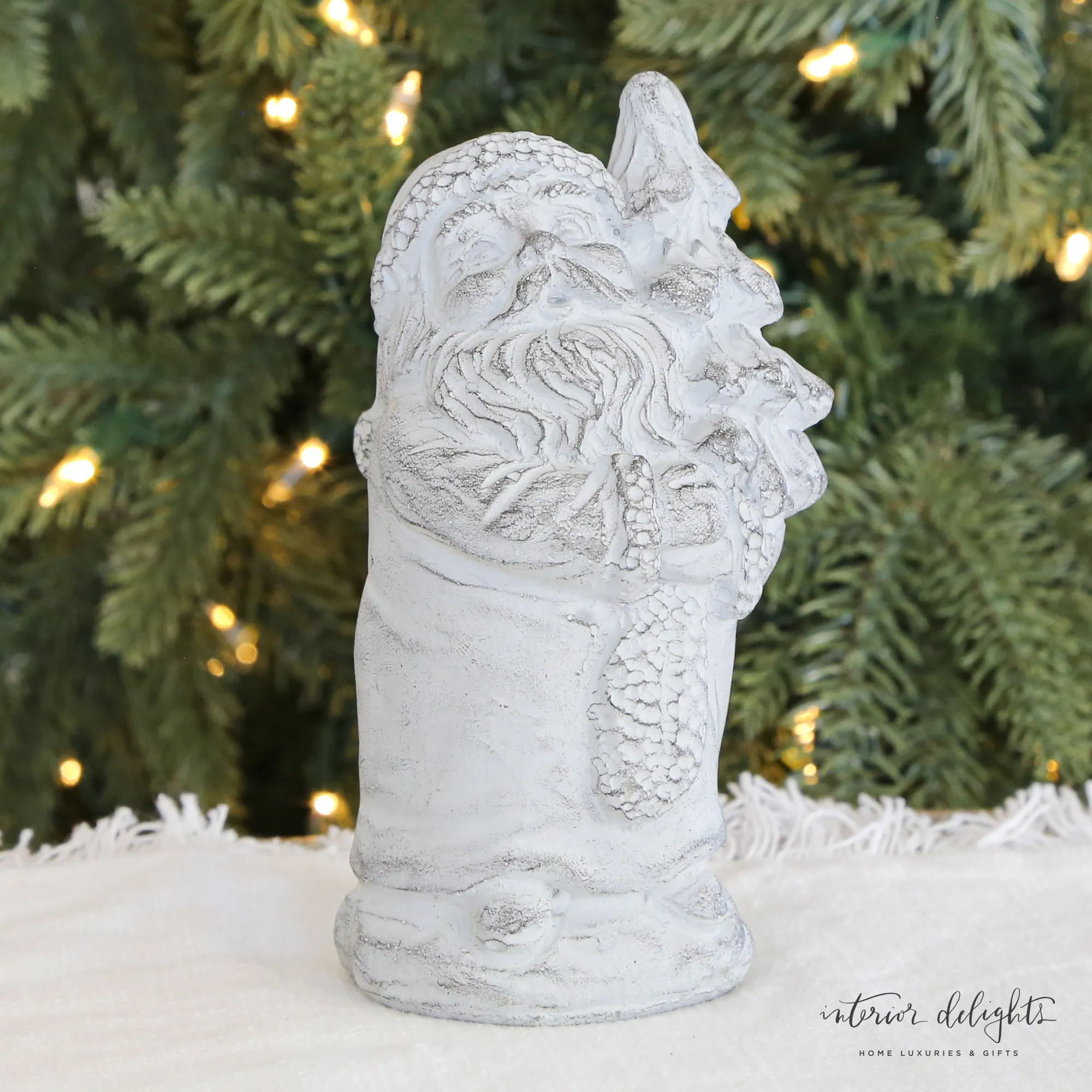 Distressed White Concrete Figures- Reindeer or Santa