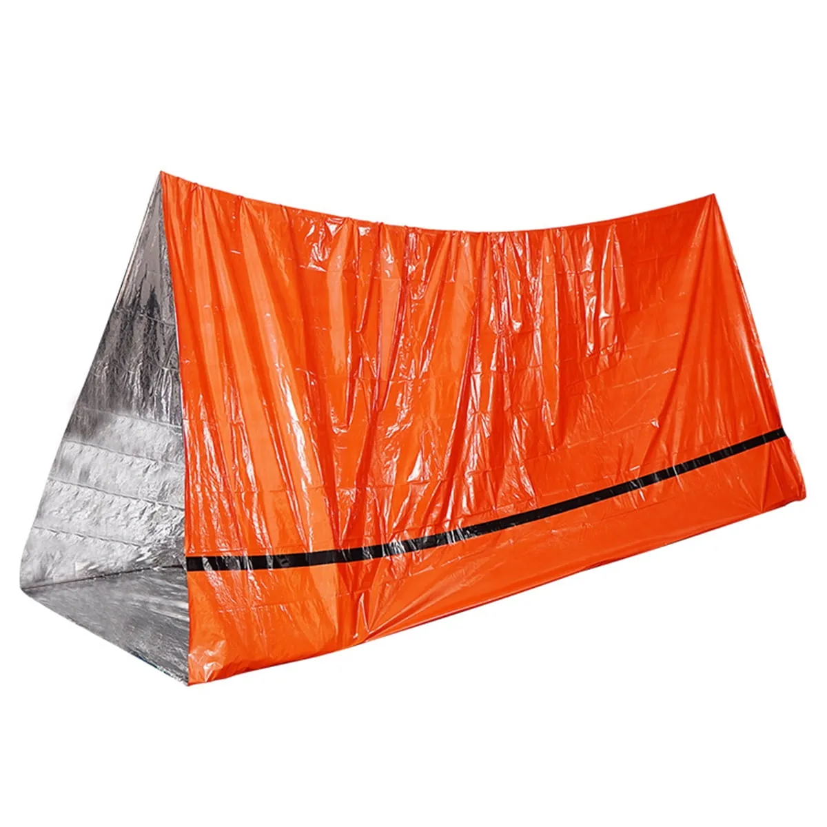 everyday Simple Emergency Shelter Folding Tent First-aid Thermal Survival Outdoor Tube Tent Sleeping Tube for Earthquake Camping Hiking Survival (Orange)