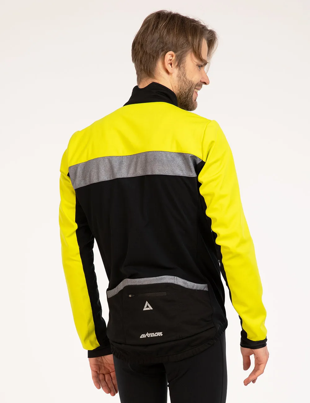 Herren Thermo Fahrradjacke Pro Team Schwarz Neon Setprodukt