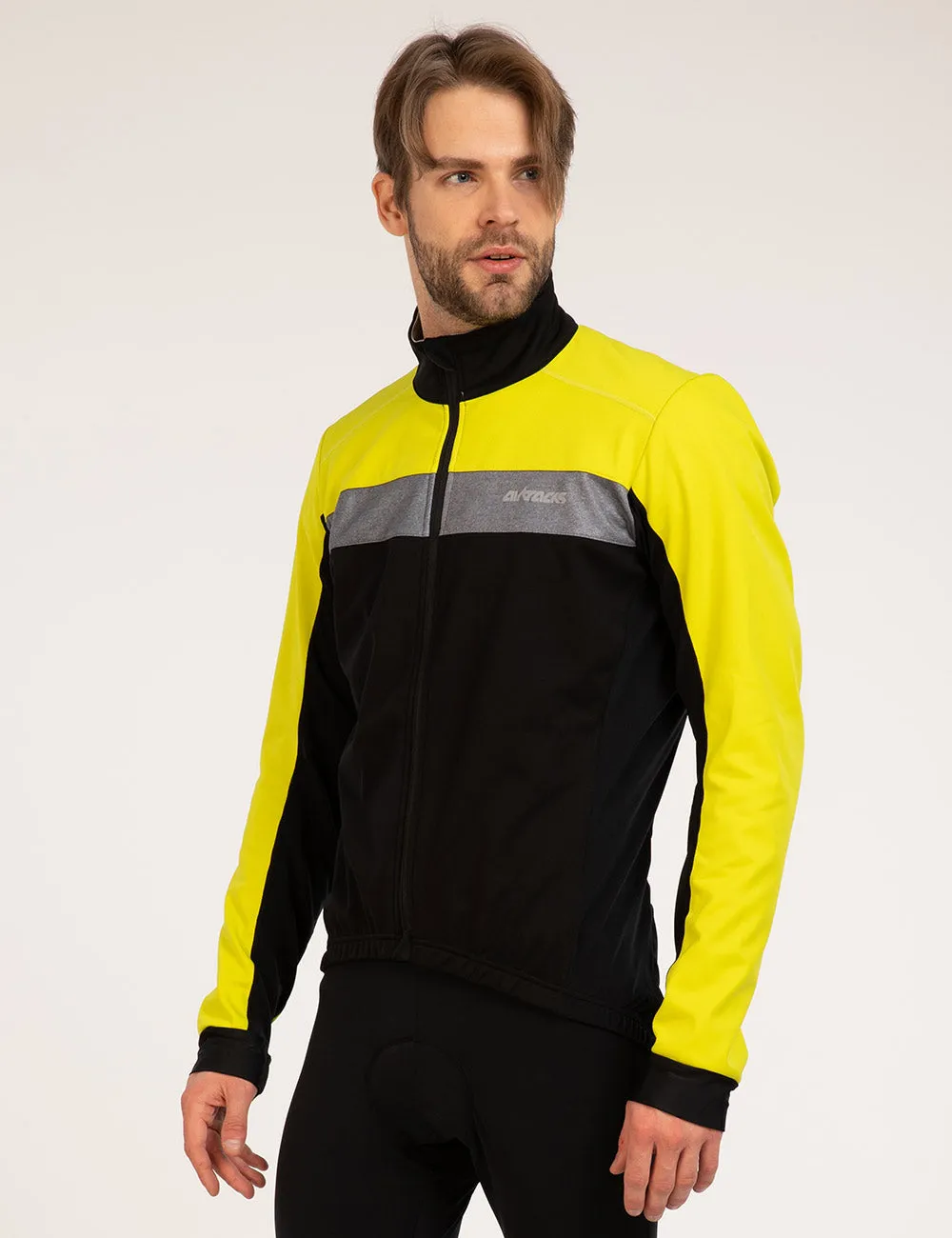 Herren Thermo Fahrradjacke Pro Team Schwarz Neon Setprodukt