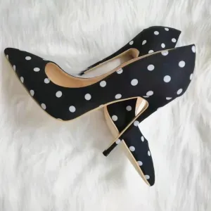 High-heels with polka dot pattern, Fashion Evening Party Shoes, yy28