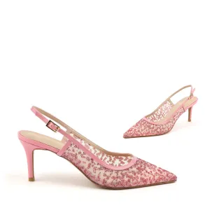 ILARIA - pink glitter slingback