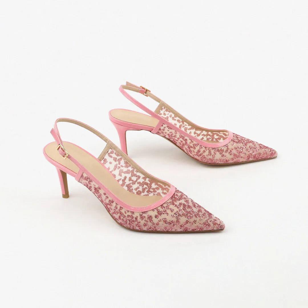 ILARIA - pink glitter slingback