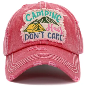 KBV1451 "Camping Don't Care" Washed Vintage Ballcap Hat