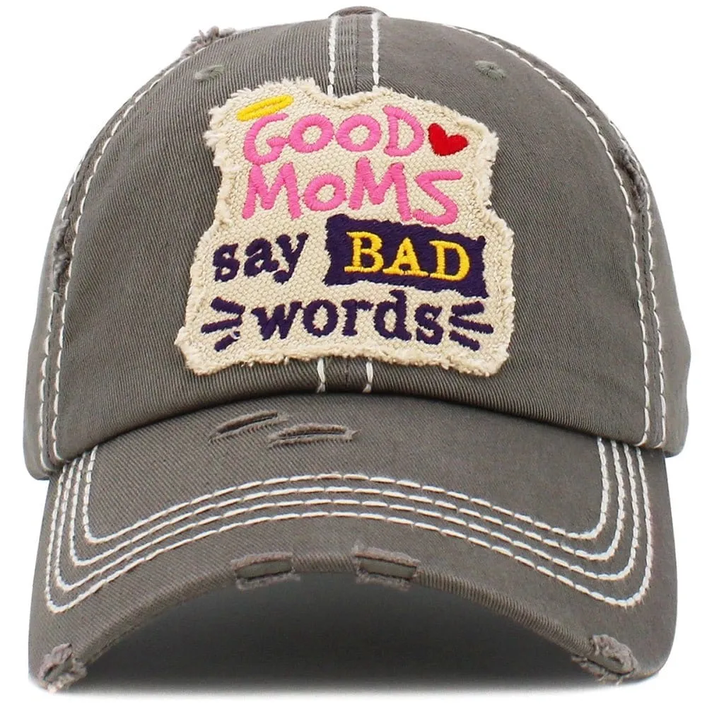 KBV1463 "Good Moms Say Bad Words" Washed Vintage Ballcap