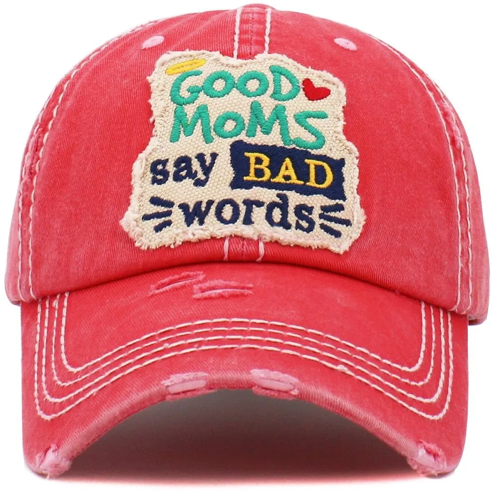 KBV1463 "Good Moms Say Bad Words" Washed Vintage Ballcap