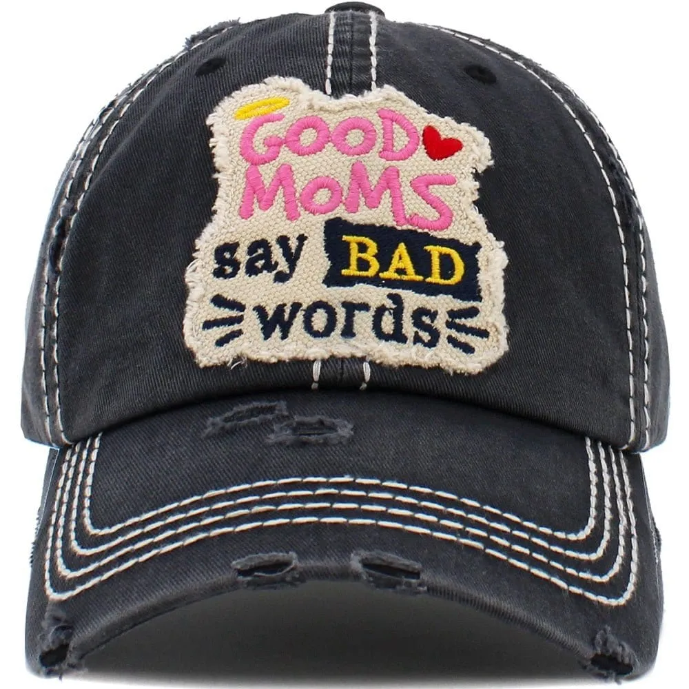 KBV1463 "Good Moms Say Bad Words" Washed Vintage Ballcap