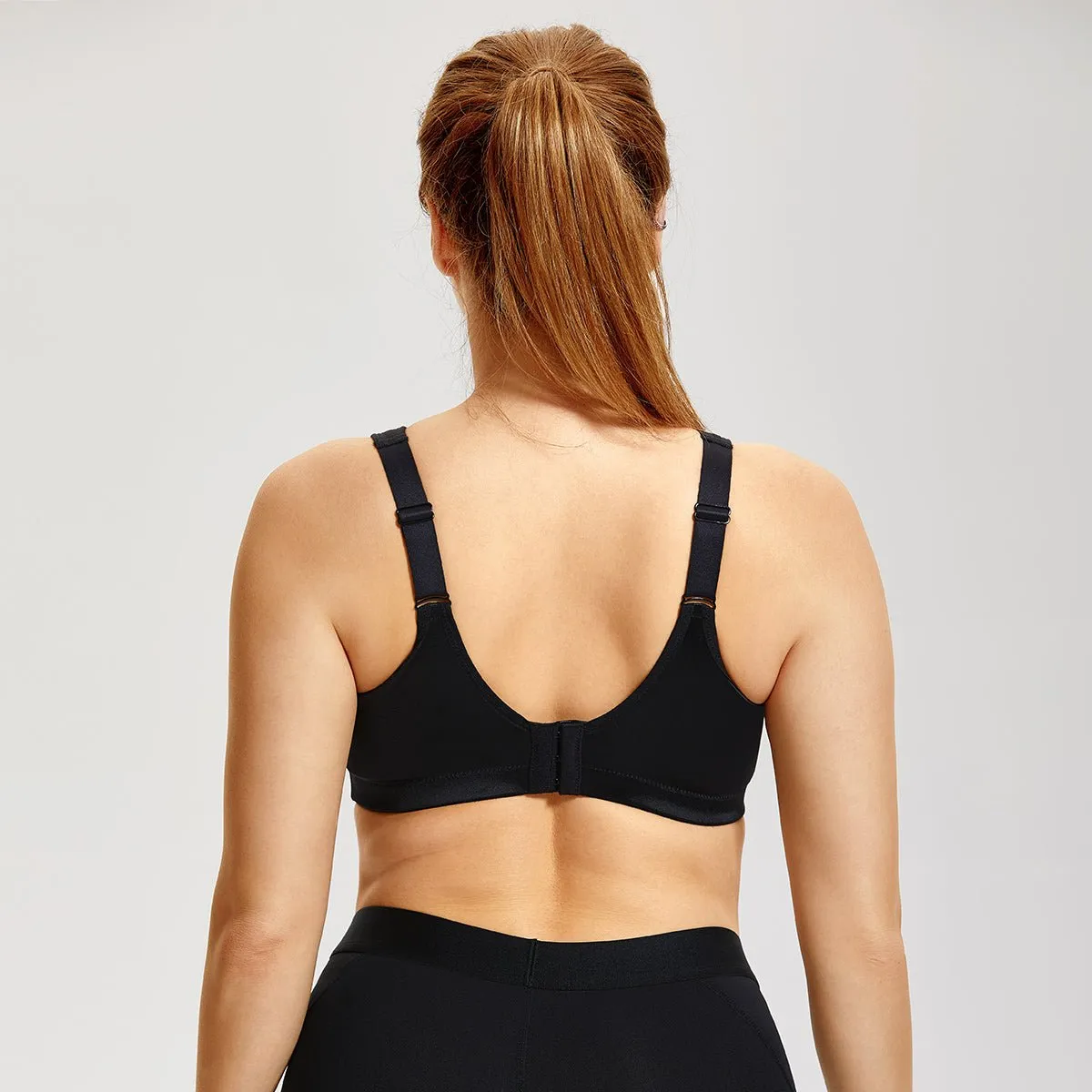 Max Comfort Lightweight Mesh Panel Wireless Daily Black Sports Bra