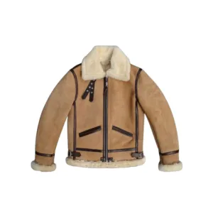 Men's B3 Shearling Bomber Coat Light Brown