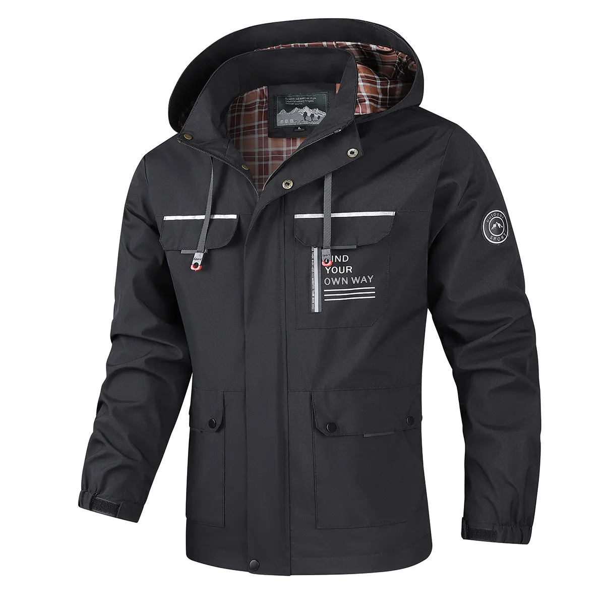 MEN'S CASUAL JACKET, COAT, AUTUMN AND WINTER HOODED JACKET