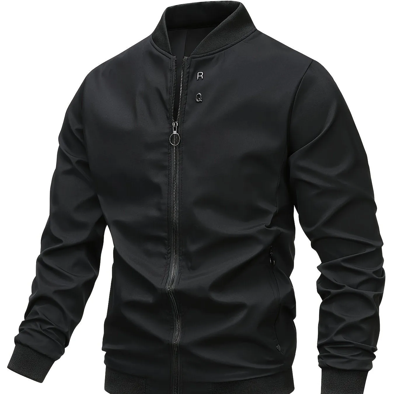 Men's Casual Placket Varsity With Zipper Pockets