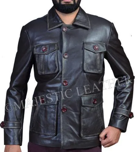 Men's Distressed Supernatural Season 7 Genuine Leather Jacket/Coat