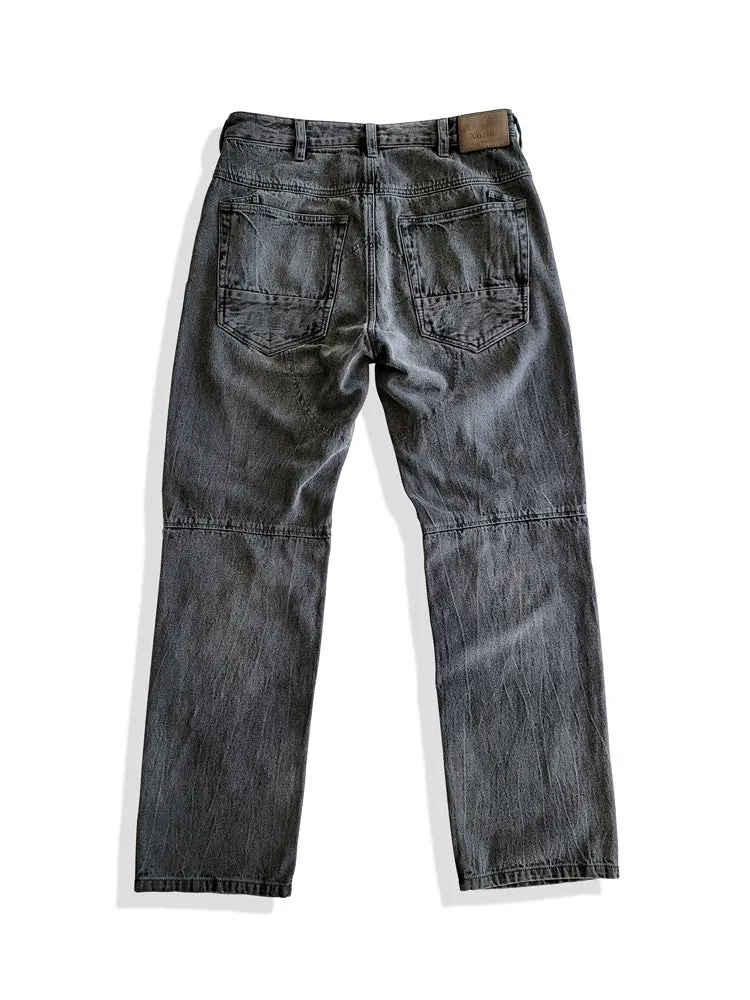 Men's Distressed Whiskers Jeans Charcoal