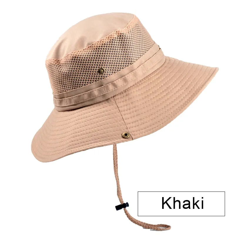 Men's Panama Bucket Hat Outdoor Sun Protection Hats For Men Fashion Summer Hat Sun visor Fisherman's Hat Anti-UV Sun Hat