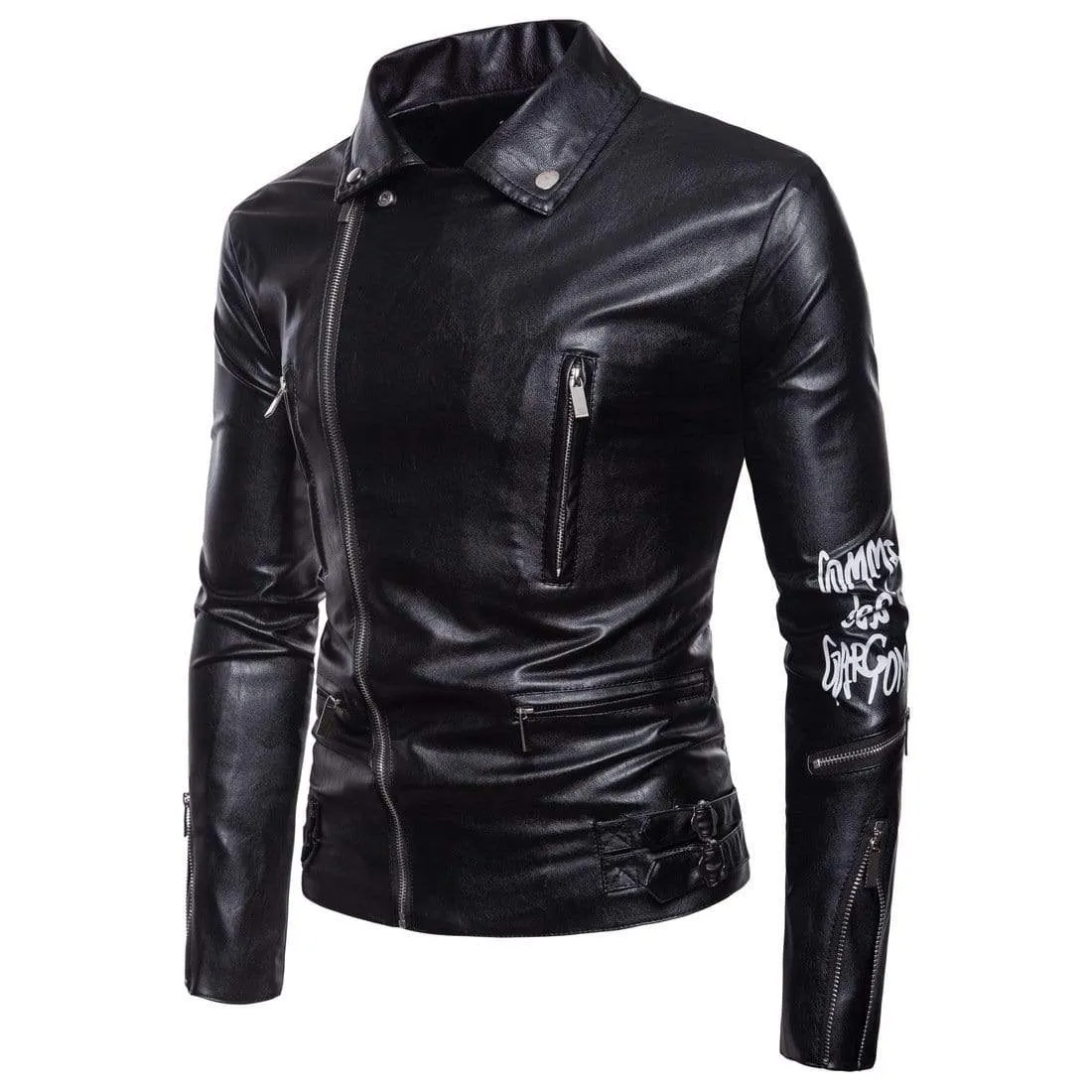 Men's Punk Back Live Free Die Printed Jackets