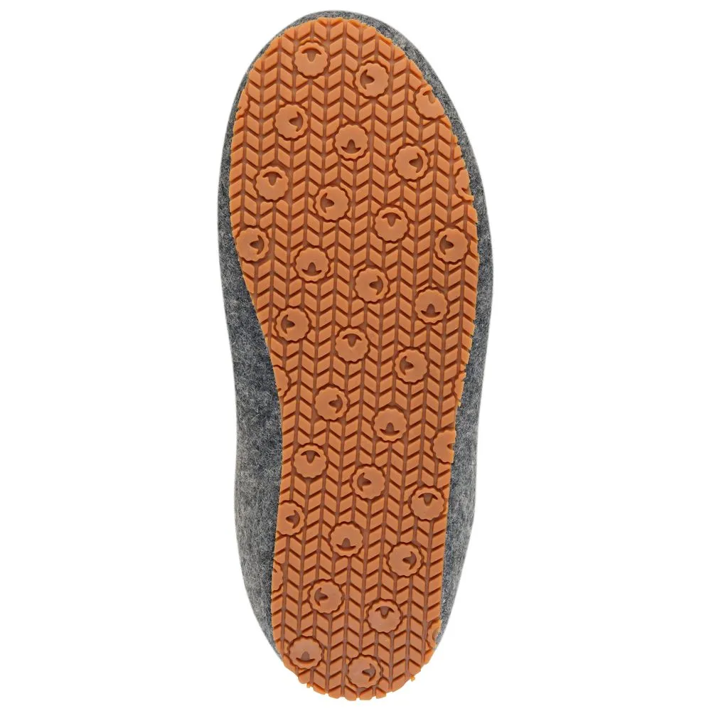 Merino Wool Blend Slippers (Charcoal/Orange)