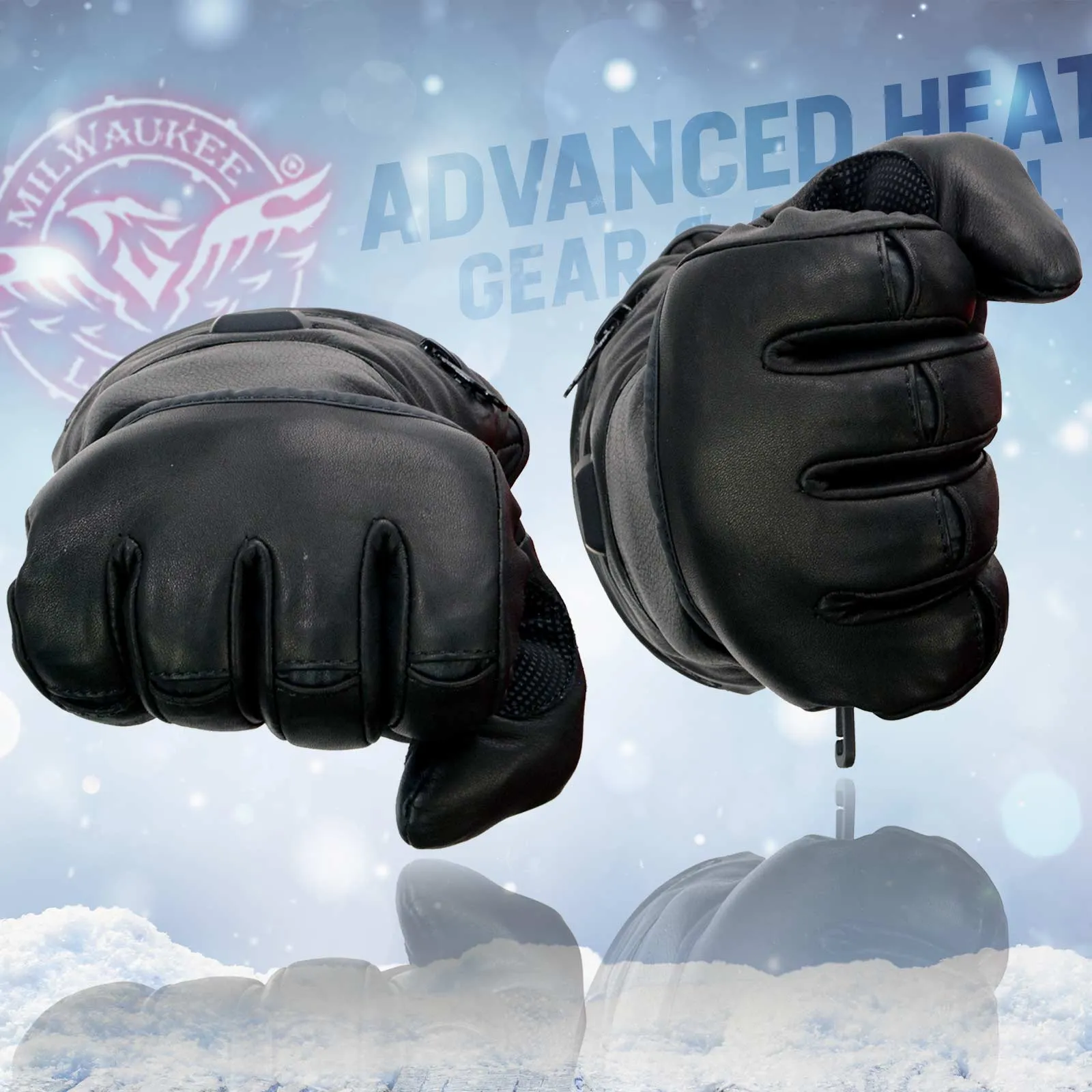 Milwaukee Leather MG7513SET Men’s Heated Winter Gloves for Motorcycle