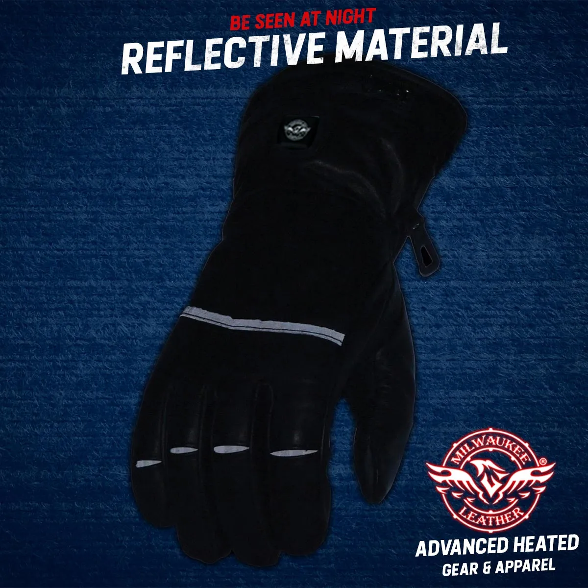 Milwaukee Leather MG7513SET Men’s Heated Winter Gloves for Motorcycle