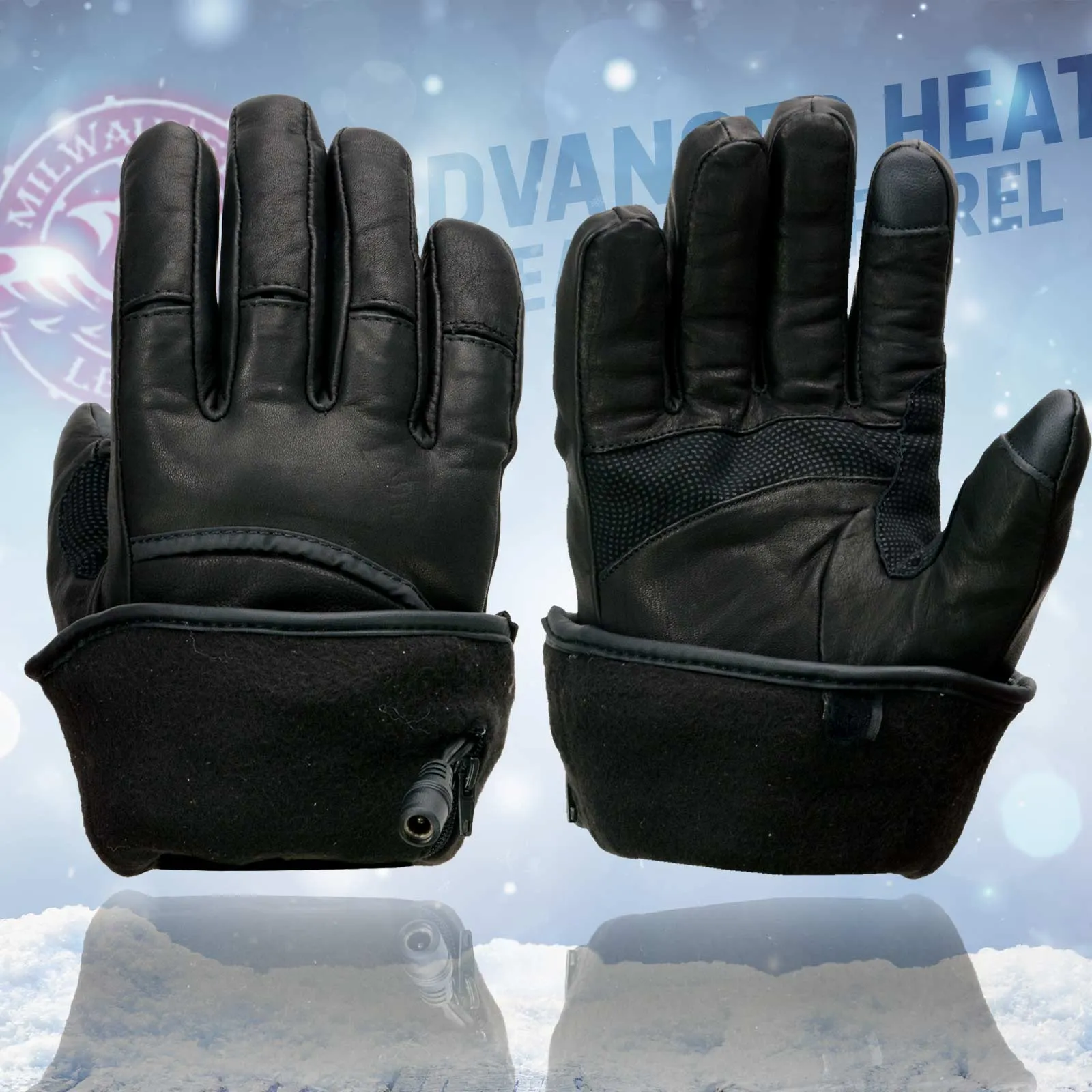 Milwaukee Leather MG7713SET Women's Heated Black Leather Winter Gloves