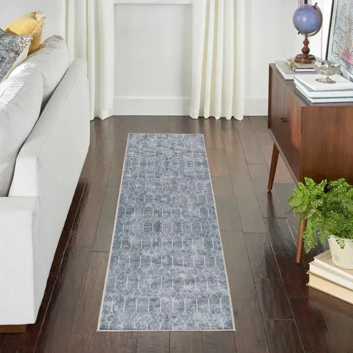 Nicole Curtis Machine Washable Series 1 SR107 Blue/Grey Rug