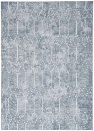 Nicole Curtis Machine Washable Series 1 SR107 Blue/Grey Rug