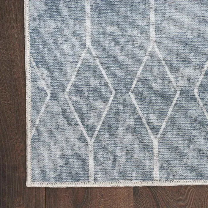 Nicole Curtis Machine Washable Series 1 SR107 Blue/Grey Rug