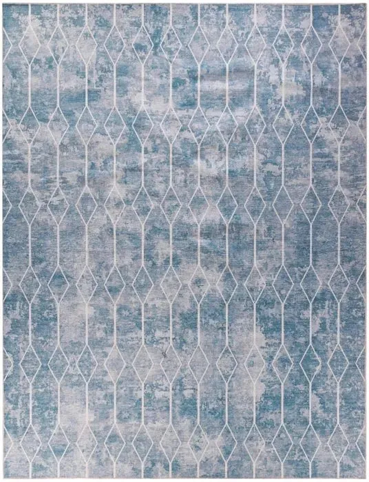 Nicole Curtis Machine Washable Series 1 SR107 Blue/Grey Rug