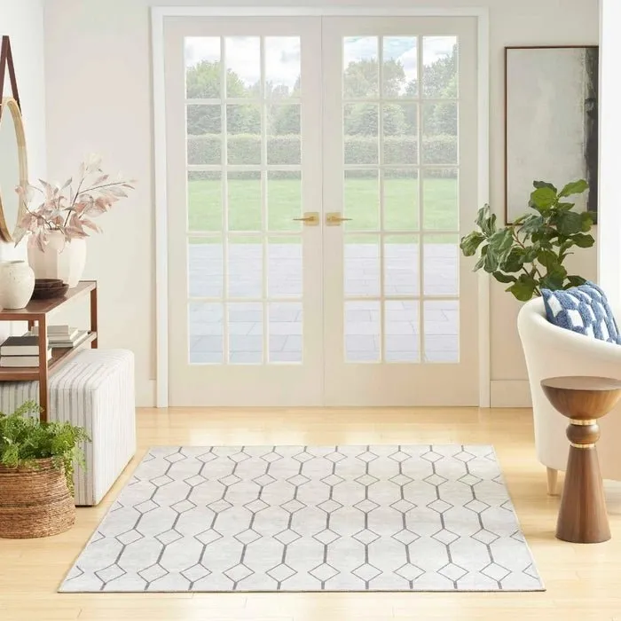 Nicole Curtis Machine Washable Series 1 SR107 Ivory/Grey Rug