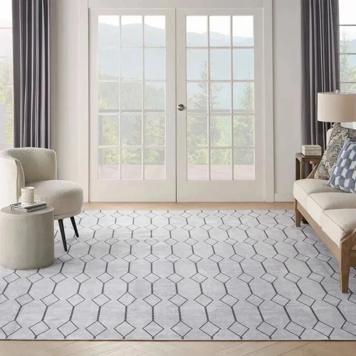 Nicole Curtis Machine Washable Series 1 SR107 Ivory/Grey Rug