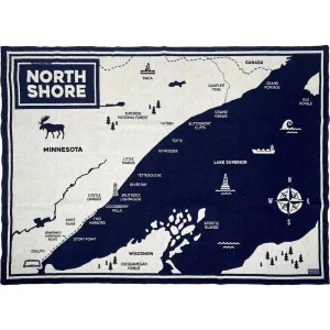 North Shore Map Wool Throw Blanket