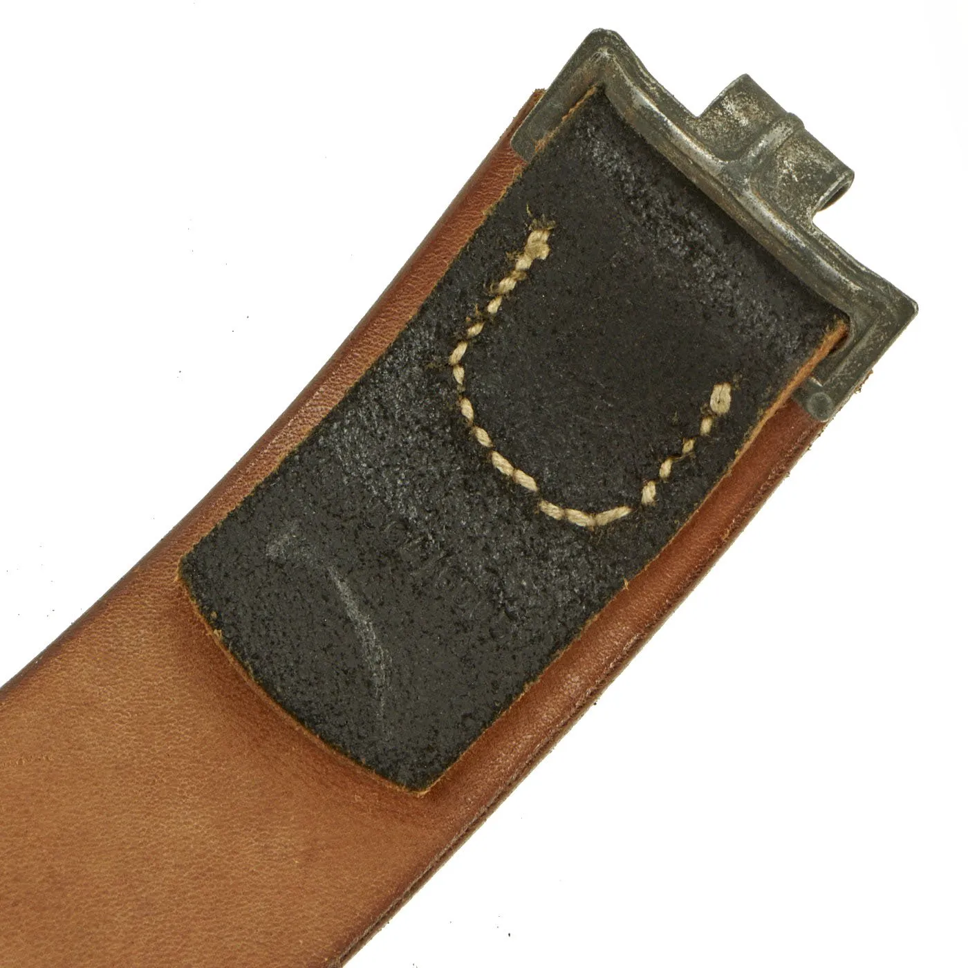 Original German WWII EM/NCO Luftwaffe Belt with Pebbled Aluminum Buckle by Brüder Schneider