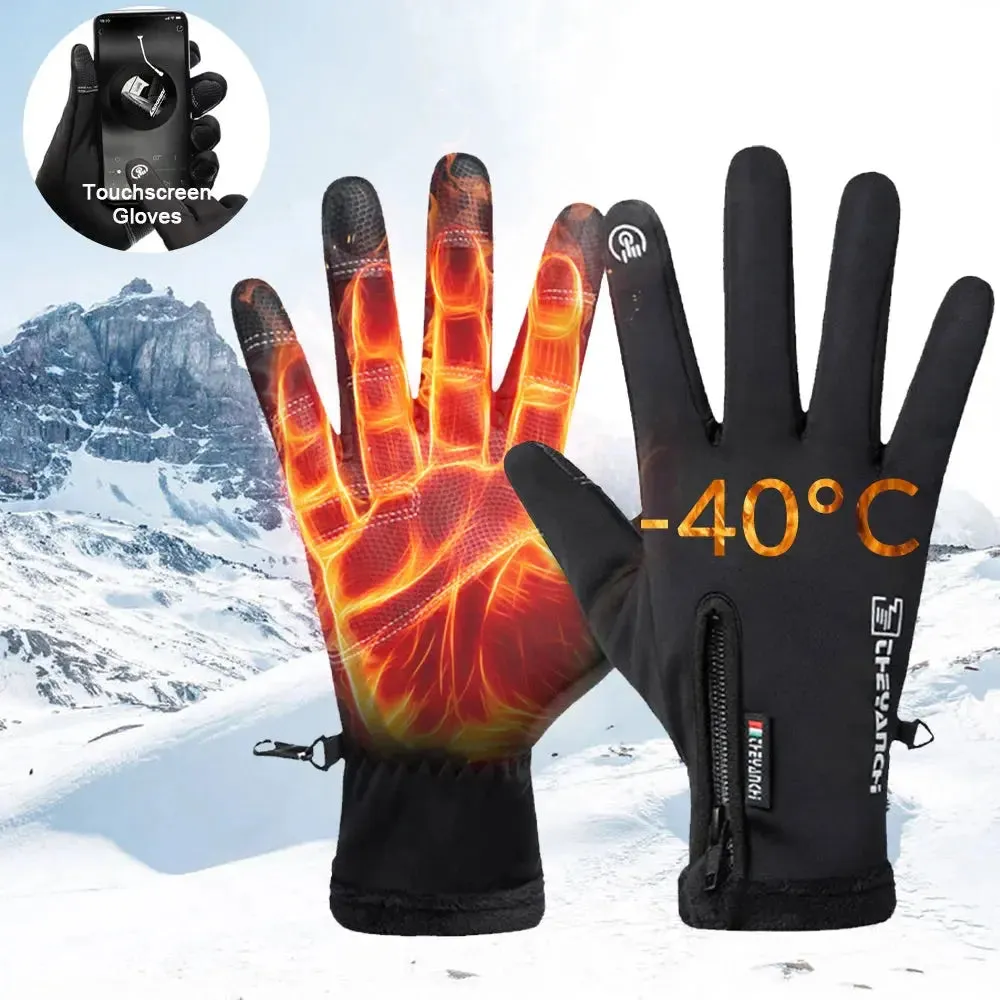 Outdoor Winter Gloves Motorcycle Warm Gloves Men Waterproof Thermal Guantes Gloves Non-Slip Touch Screen Cycling Bike Gloves